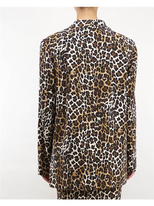 Double-breasted animalier crêpe jacket Elisabetta Franchi ELISABETTA FRANCHI | Jacket | GI12047E2B85